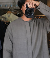 seya. "RIVERMAN OVERSHIRT/KERSEY CHAMBRAY LINEN"