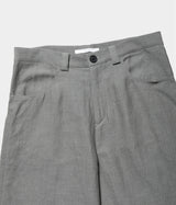 seya. "GROUND PANTS/KERSEY CHAMBRAY LINEN"