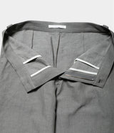 seya. "GROUND PANTS/KERSEY CHAMBRAY LINEN"