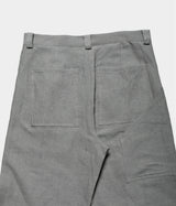seya. "GROUND PANTS/KERSEY CHAMBRAY LINEN"