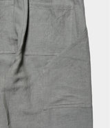 seya. "GROUND PANTS/KERSEY CHAMBRAY LINEN"
