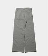 seya. "GROUND PANTS/KERSEY CHAMBRAY LINEN"