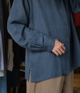 A.PRESSE 2026 Style1 "Vintage Silk Linen Open Collar Shirt"