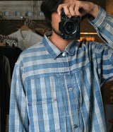 A.PRESSE 2026 Style1 "No.213 Indigo Palaka Denim Jacket"