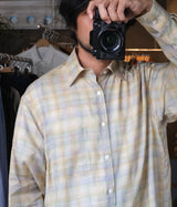 YOKE 26SS "Printed Plaid Cotton Twill Shirt"