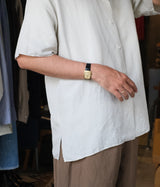 A.PRESSE 2026 Style1 "Vintage Silk Linen S/S Open Collar Shirt"