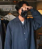 A.PRESSE 2026 Style1 "Vintage Silk Linen Open Collar Shirt"