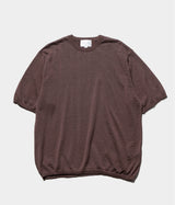 STILL BY HAND "KN03262" Short sleeve knit pullover