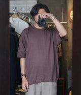 STILL BY HAND "KN03262" Short sleeve knit pullover