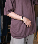 STILL BY HAND "KN03262" Short sleeve knit pullover