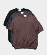 STILL BY HAND "KN03262" Short sleeve knit pullover