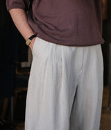 STILL BY HAND "PT08262" Linen wide pants