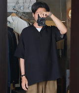 YOKE 26SS "LINEN SKIPPER POLO SHIRT"
