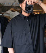 STILL BY HAND "SH02262" Nylon S/S Shirt