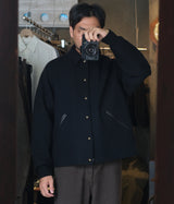 A.PRESSE 2026 Style2 "High Twist Cashmere Melton Coach Jacket"