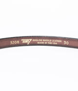 TORY LEATHER "3/4 wide plain creased belt"