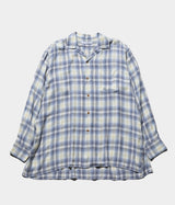 MAATEE&SONS "op collar shirts RAYON SILK WHITE OMBRE"