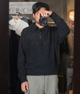 A.PRESSE 2026 Style2 "Brushed Cashmere Middle Gauge Polo Collar Sweater"
