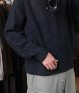 A.PRESSE 2026 Style2 "Brushed Cashmere Middle Gauge Polo Collar Sweater"