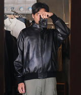 A.PRESSE 2026 Style2 "Leather Harrington Jacket"