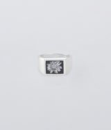 XOLO JEWELRY "Signet Ring with Black & Gray Flower"