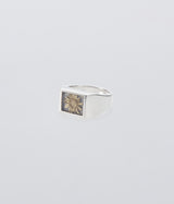XOLO JEWELRY "Signet Ring with Gray & Gold Flower"