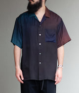 SSSTEIN "OVERSIZED CUPRO OPEN COLLAR SS SHIRT GRADATION"