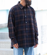 SSSTEIN "OVERSIZED COTTON FLANNEL SHIRT"