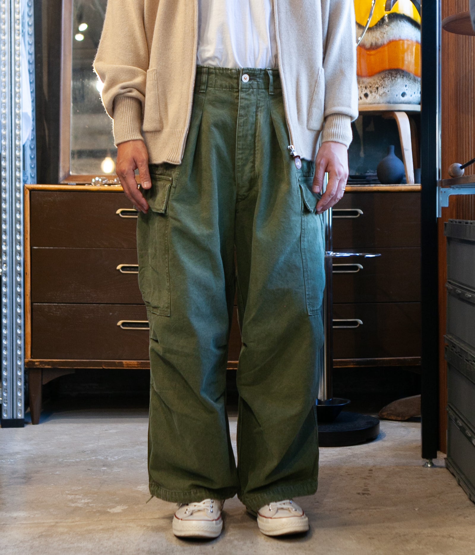 HERILL Duck Jungle Fatiguepants - OLIVE DRAB - PURAS