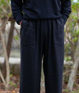 MITTAN "PT-68" twill weave silk linen wide pants