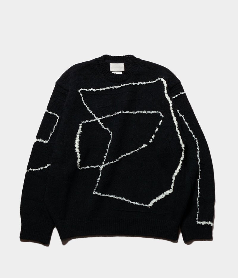 YOKE "CONTINUOUS LINE EMBROIDERY SWEATER"