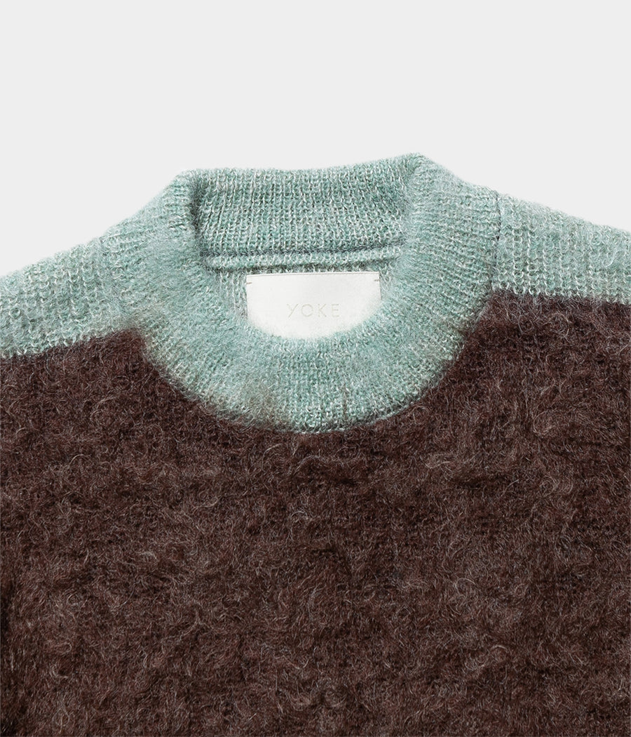 S*送様 YOKE 21aw MOHAIR BORDER LONG STOLE YOKE - 【残りわずか】Mohair Border V Neck Zip Cardigan