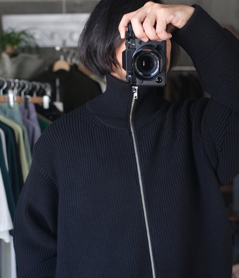 SSSTEIN "OVERSIZED DRIVERS KNIT ZIP JACKET"