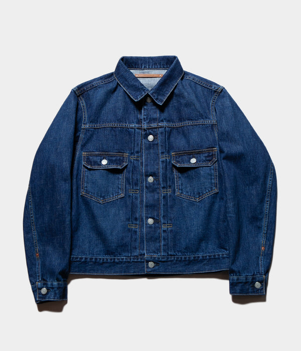 SCYE BASICS "Selvedge Denim Used Wash Trucker Jacket 2nd"