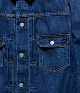 SCYE BASICS "Selvedge Denim Used Wash Trucker Jacket 2nd"