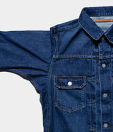 SCYE BASICS "Selvedge Denim Used Wash Trucker Jacket 2nd"