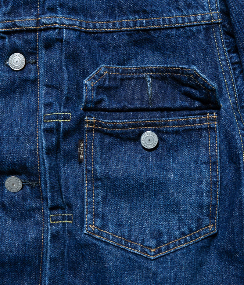 SCYE BASICS "Selvedge Denim Used Wash Trucker Jacket 2nd"