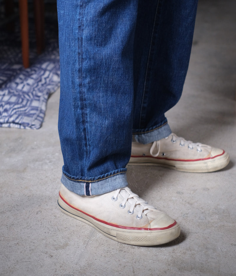SCYE BASICS "Selvedge Denim Used Wash Straight Leg Jeans"