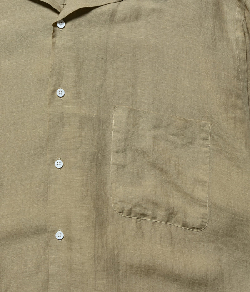 HERILL "Linen ramie open collar shirt"
