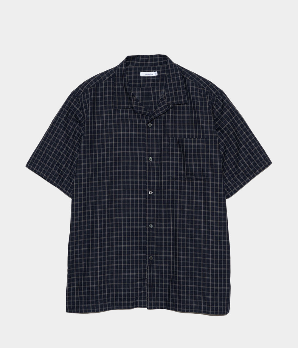 新品 nanamica オープンカラー パナマ プレイド シャツ (XL)　Ⓗ NANAMICA 