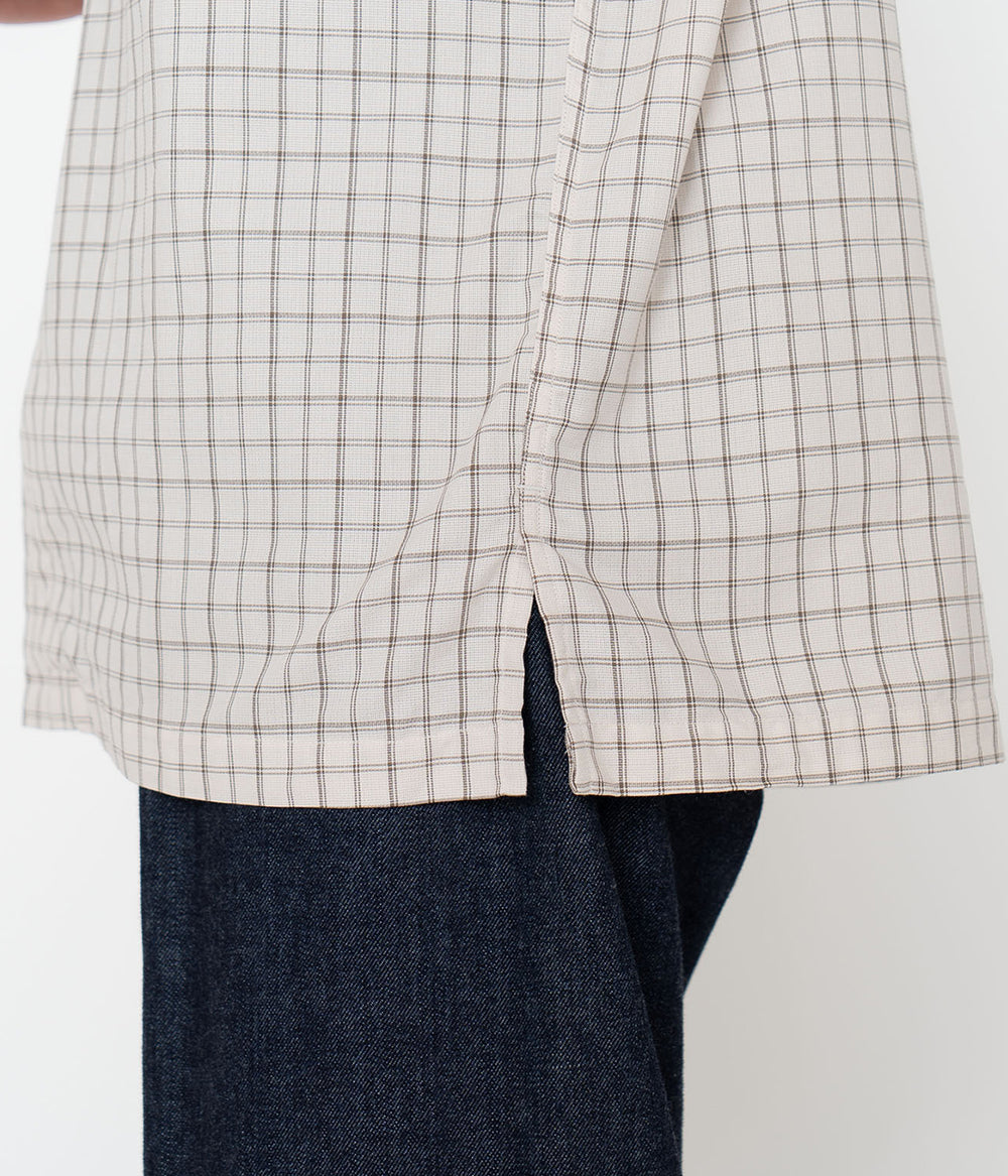 新品 nanamica オープンカラー パナマ プレイド シャツ (XL)　Ⓗ NANAMICA 