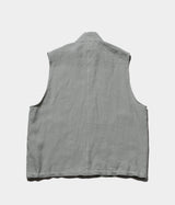 STILL BY HAND "VE01242" Linen Stand collar vest