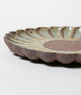 Kinjo Hiromu "Ash glaze chrysanthemum plate"