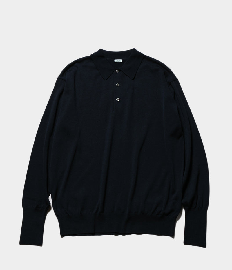 A.PRESSE "Wool Knit L/S Polo Shirt"