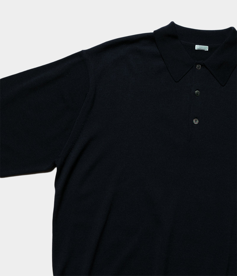 A.PRESSE "Wool Knit L/S Polo Shirt"