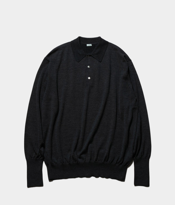 A.PRESSE "Wool Knit L/S Polo Shirt"