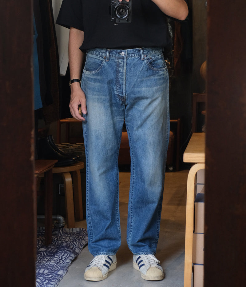 A.PRESSE "Washed Denim Pants E  Bleach"