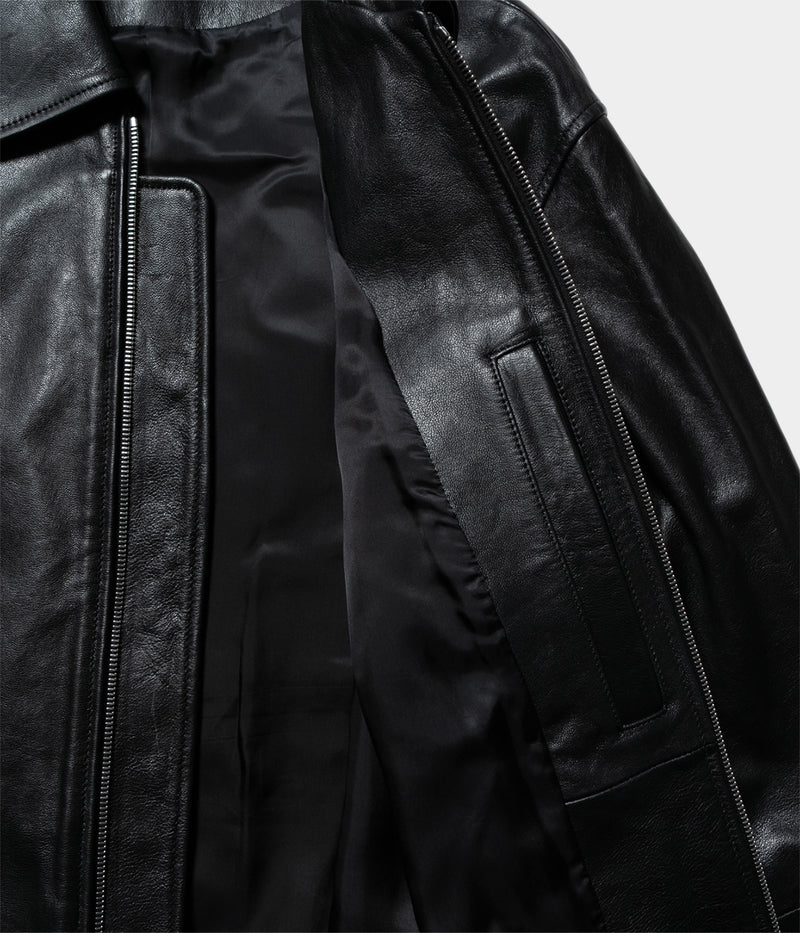 SSSTEIN "LEATHER ZIP SHORT JACKET"