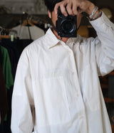 STILL BY HAND "SH01243" Garment-dye over shirt