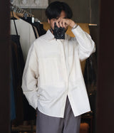 STILL BY HAND "SH01243" Garment-dye over shirt